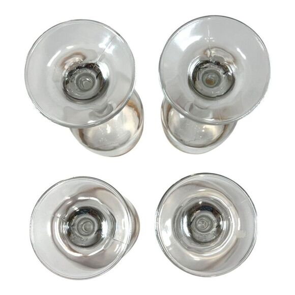 Vintage Italian Cellini Etched Crystal Wine Glasses 24K Gold Set 4 Small Large - Picture 3 of 8